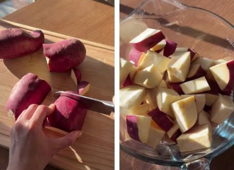 Dry the Potatoes & Cut into Even Cubes